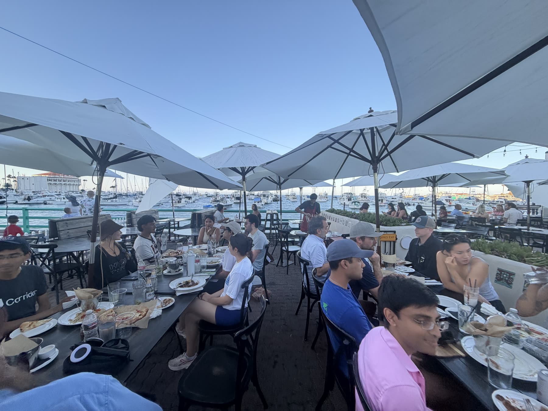 Team dinner on the marina